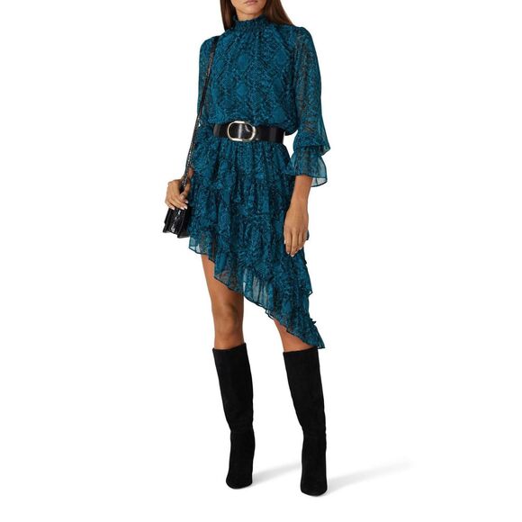 MISA Los Angeles Snake Print Savanna Dress 💚 - Picture 1 of 14
